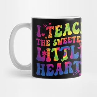 I Teach The Sweetest Hearts Groovy Tie Dye Valentines Day Mug